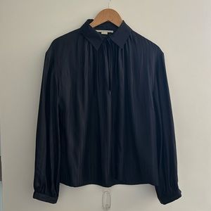 Stella McCartney Dark Blue Satin Blouse